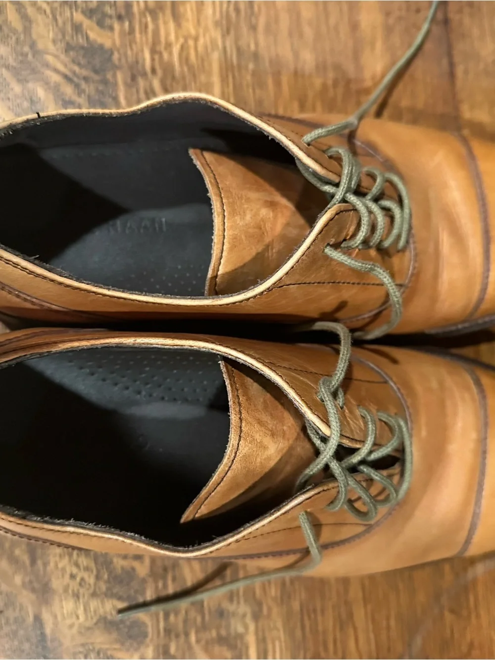 Cole Haan Men's Cognac Leather Cap-Toe Derby Oxfords